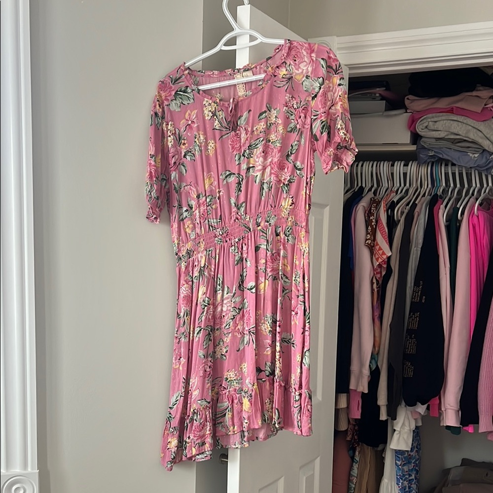 H&M Pink Flutter Sleeve Sundress